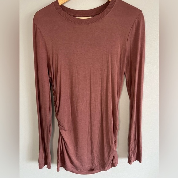 Zella Tops - Zella All Day Pink Long Sleeve Ruched Tunic Top blouse size Small lightweight